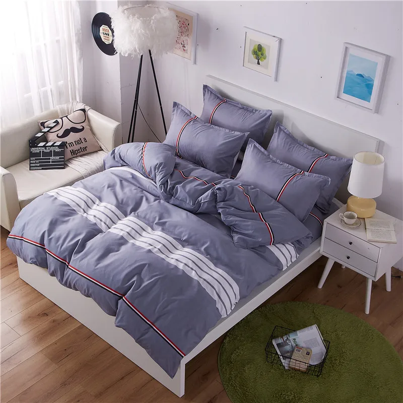 

Simple And Generous European Style Printing Pattern Polyester Fiber Four-Piece Quilt Cover Sheets Pillowcase Bedding