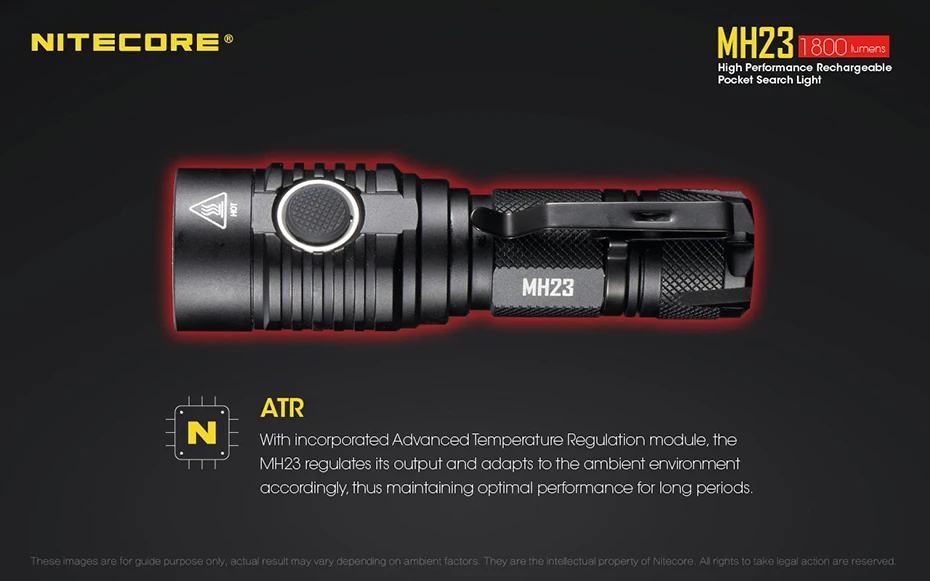 Nitecore MH23 ультра яркий ДАЛЬНОБОЙНЫЙ Прямая зарядка USB флэш-светильник нажатием одной кнопки Управление сильный светильник флэш-светильник