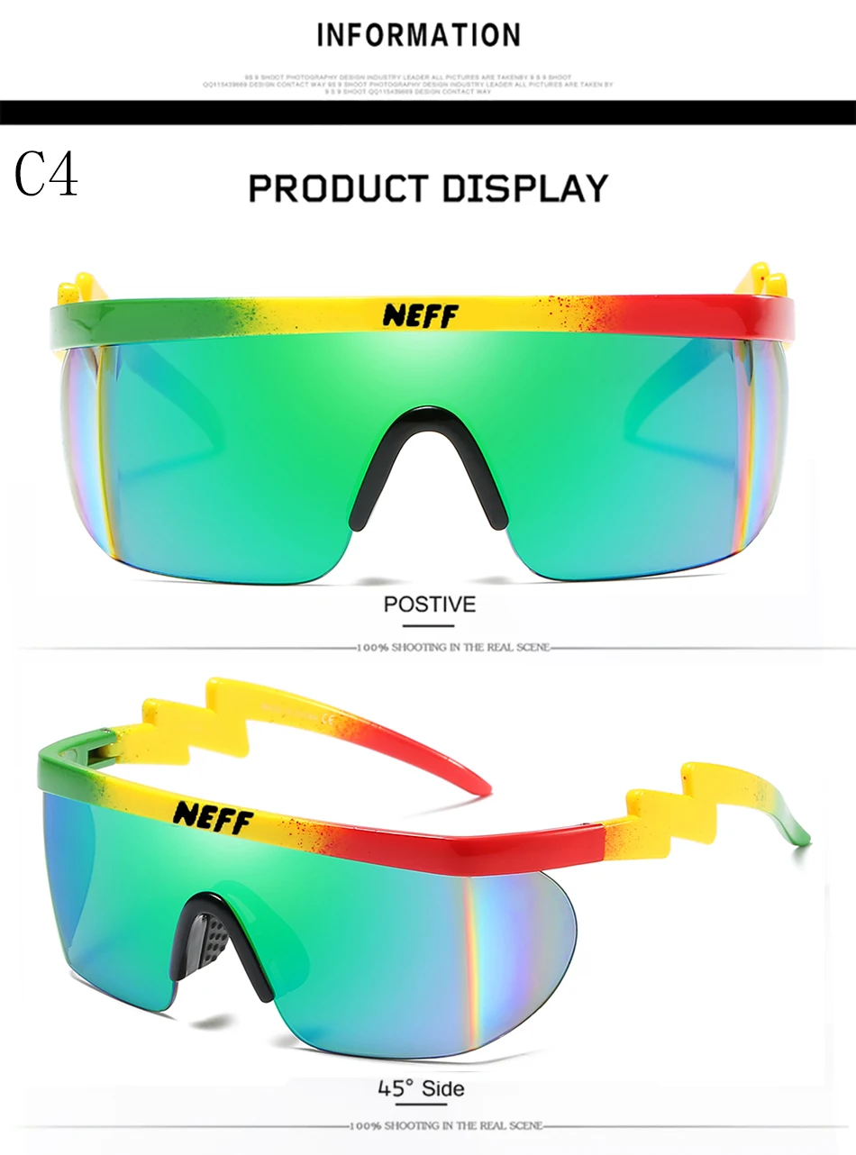 Новые модные брендовые солнцезащитные очки Neff для мужчин/женщин Oculos De Sol Винтажные Солнцезащитные очки с покрытием для вождения 2 объектива Gafas Feminino