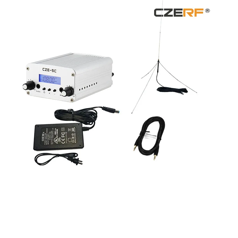 

CZE-5C 1w/5w wireless fm radio transmitter equipment with 1/4 wave GP1 antenna kit