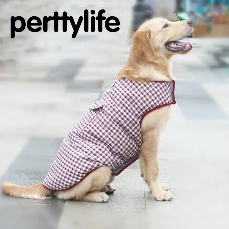 PERTTY Winter Clothes For Small Large Dogs Waterproof Pet Vest Double