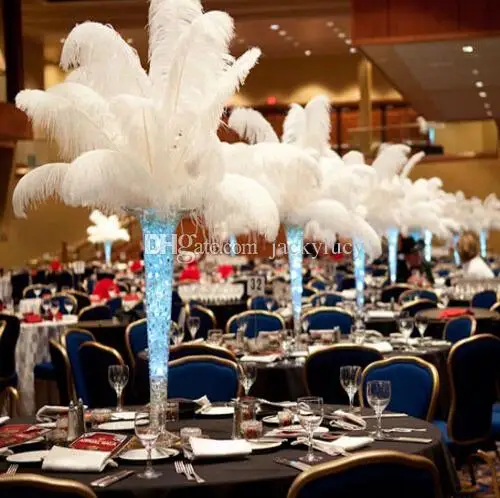 

200 pcs Per lot 10-12 inch White Ostrich Feather Plume Craft Supplies Wedding Party Table Centerpieces Decoration Free Shipping