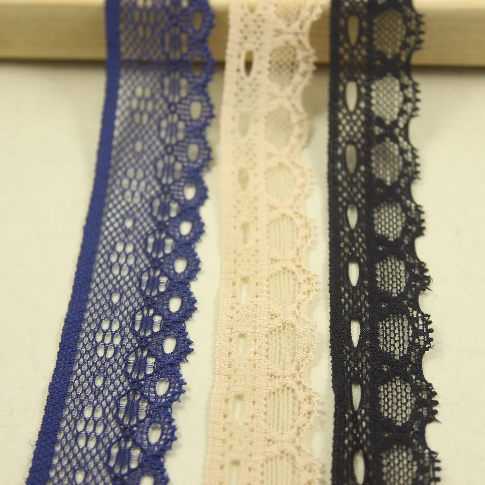 

Elastic Stretch Lace 10 yards/lot 26/21mm dark blue, apricot, black trim sewing/garment/clothes accesories