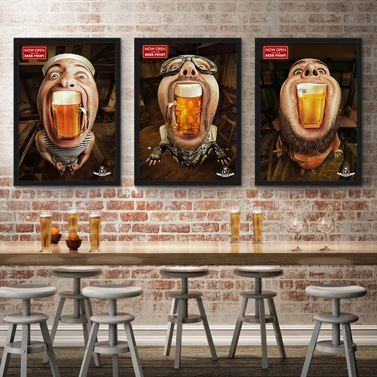 Painting creative personality wall paintings Modern funny beer BAR PUB