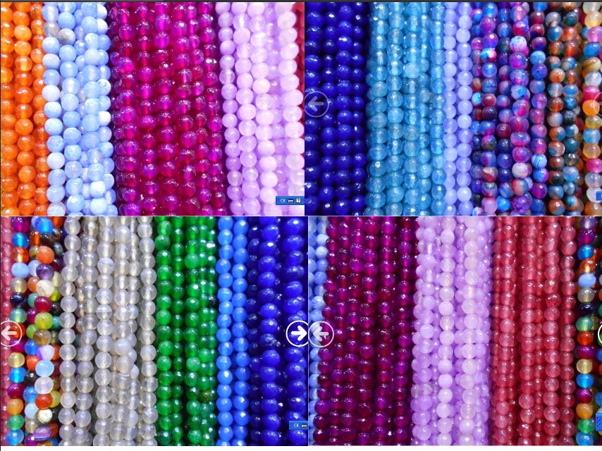 

(85Pcs/Strand=1Lot) Fashion Summer Style Natural Dyed Stone 4MM Faceted Round Loose Beads For DIY charms Jewelry