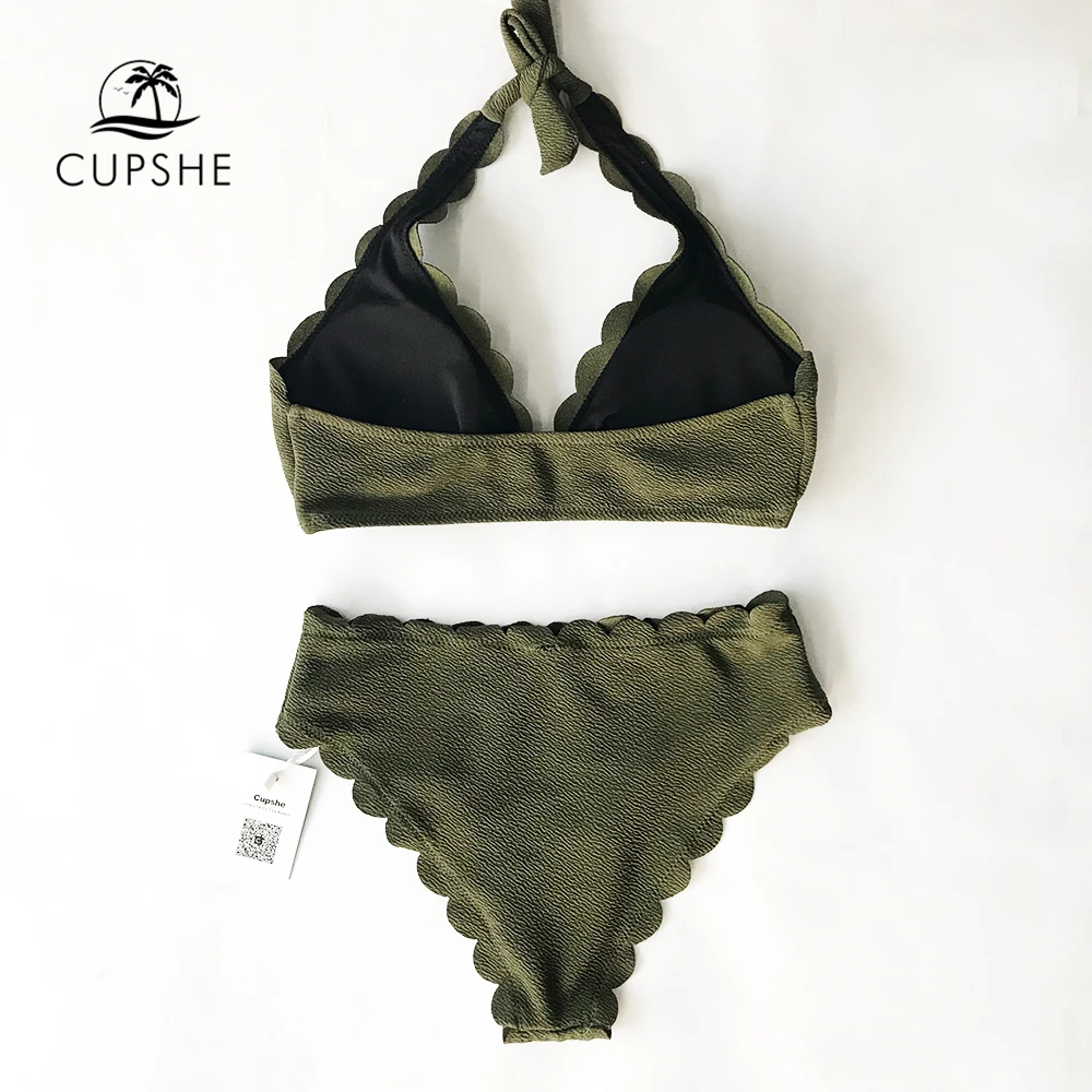 CUPSHE Life Solid Bikini Set Women Summer Plain Halter Two Pieces Swimsuit 2019 New Girls Sexy Beach Bathing Suit Swimwear CUPSHE Life Solid Bikini Set Women Summer Plain Halter Two Pieces Swimsuit 2019 New Girls Sexy Beach Bathing Suit Swimwear