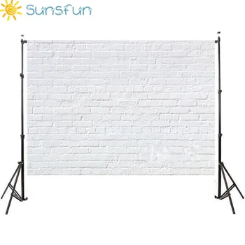 

Sunsfun 7x5FT Vinyl Photography Background White Brick Wall For Studio Photo Props Photographic Backdrops Cloth 220x150cm