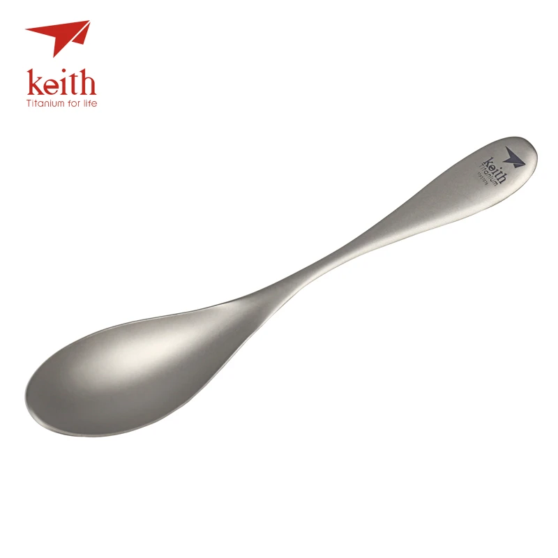 Keith New Thicken Solid Titanium Spoon Outdoor Camping Hiking Travel
