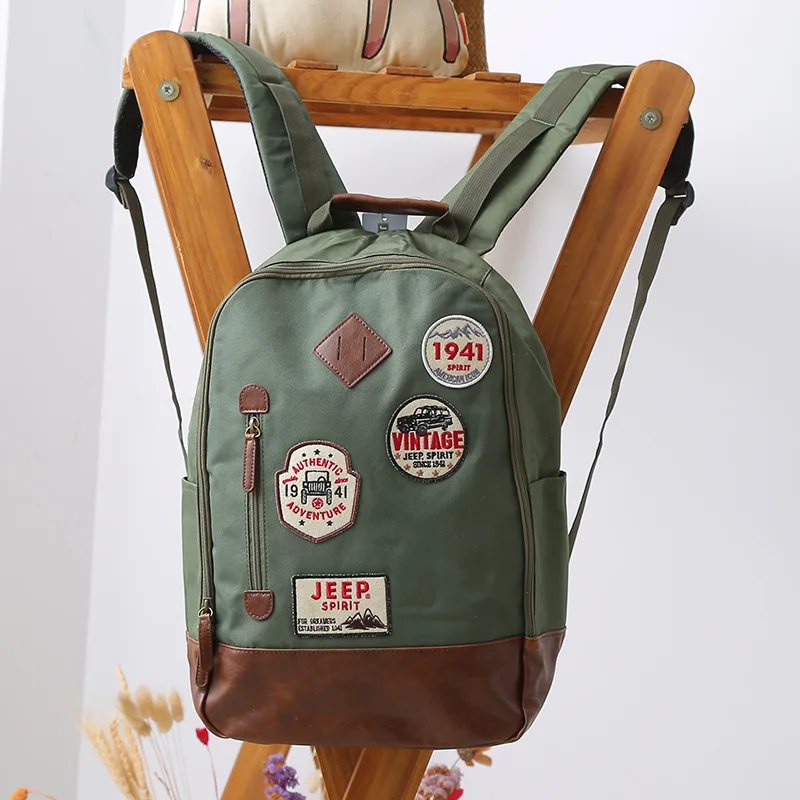 Buy 2017 New Army Green Canvas Mens Laptop Backpack