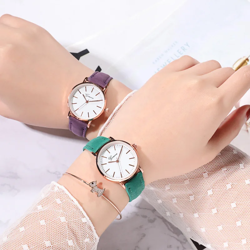 

Analog Clock Teen Dress Clock Watches Children Quartz WristWatch Simple PU Strap Wrist Watch Gift For Girls relogio infantil