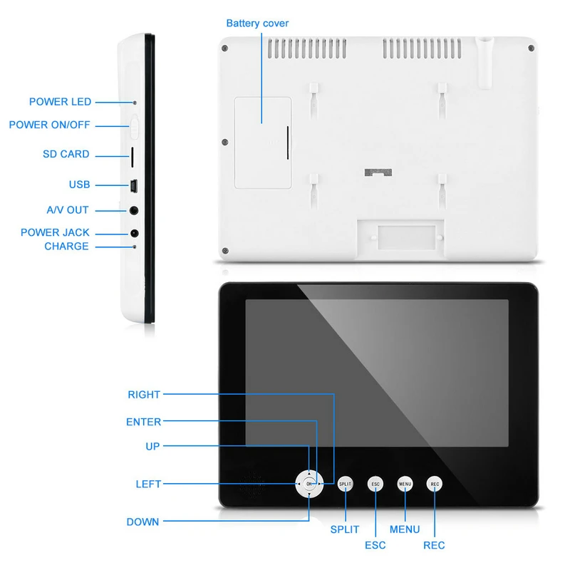 Беспроводная 4ch Quad DVR система безопасности с 9 дюймов TFT-LCD монитор 2,4 ГГц цифровая радионяня 100 м дальность передачи