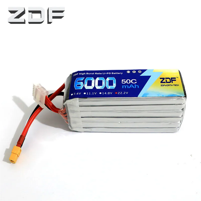 ZDF 6S 22.2V 6000mAh 50C Burst 100C 6S Lipo Li Polymer Battery Bateria ...