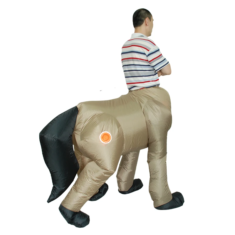 Halloween Costume for Men Adult Centaurus Inflatable Horse Costume Human Fa...