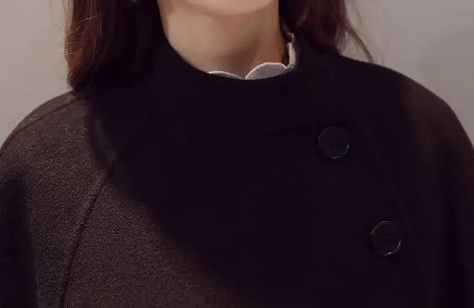 Longues Femme Haute De 2018 Luxe Roulé Lâche Laine Col 1936 Style Cape D'hiver Hiver Manches Rue Manteaux Angleterre XdRq1R