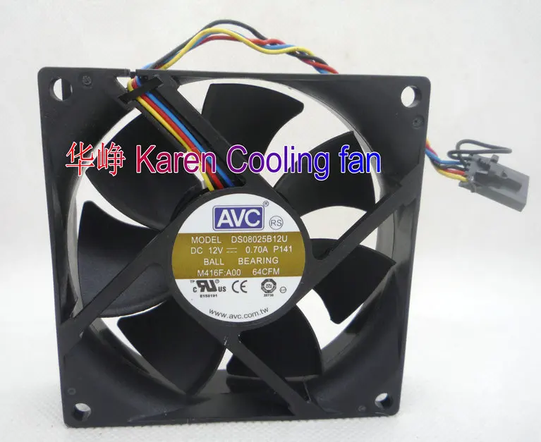 

AVC 8CM DS08025B12U 8025 12V 0.7A 0.5a 4WIRE Cooling fan