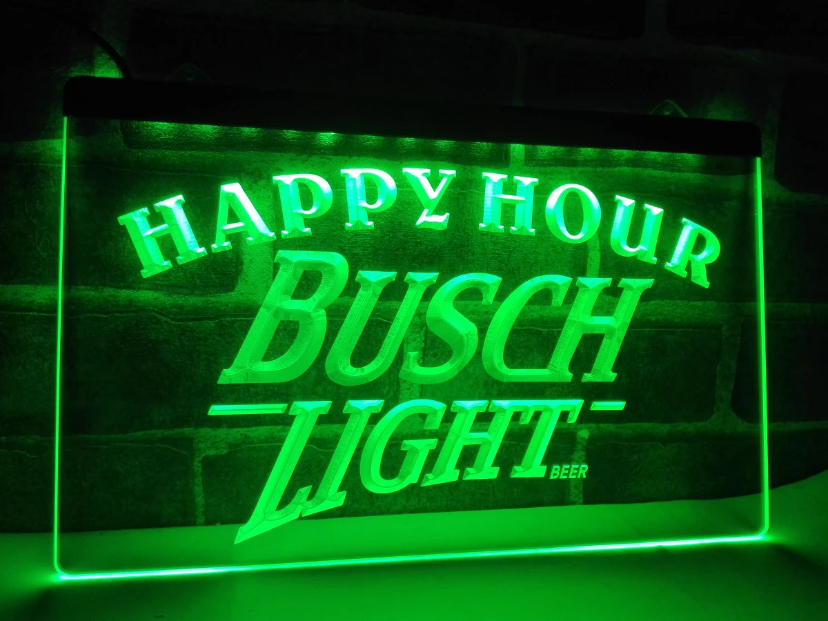 LA620 Busch Light Beer Happy Hour Bar LED Neon Light Sign