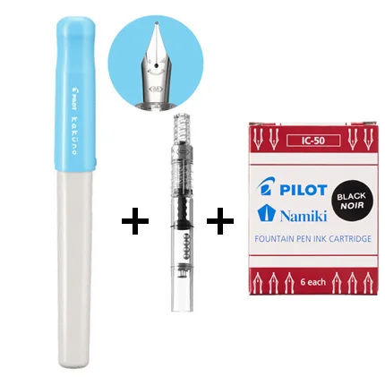 PILOT KAKUNO Smile Pen FKA-1SR популярная Ежедневная практика письма для сочетающихся слов чернильный мешочек набор чернил для продажи - Цвет: Sky blue hat