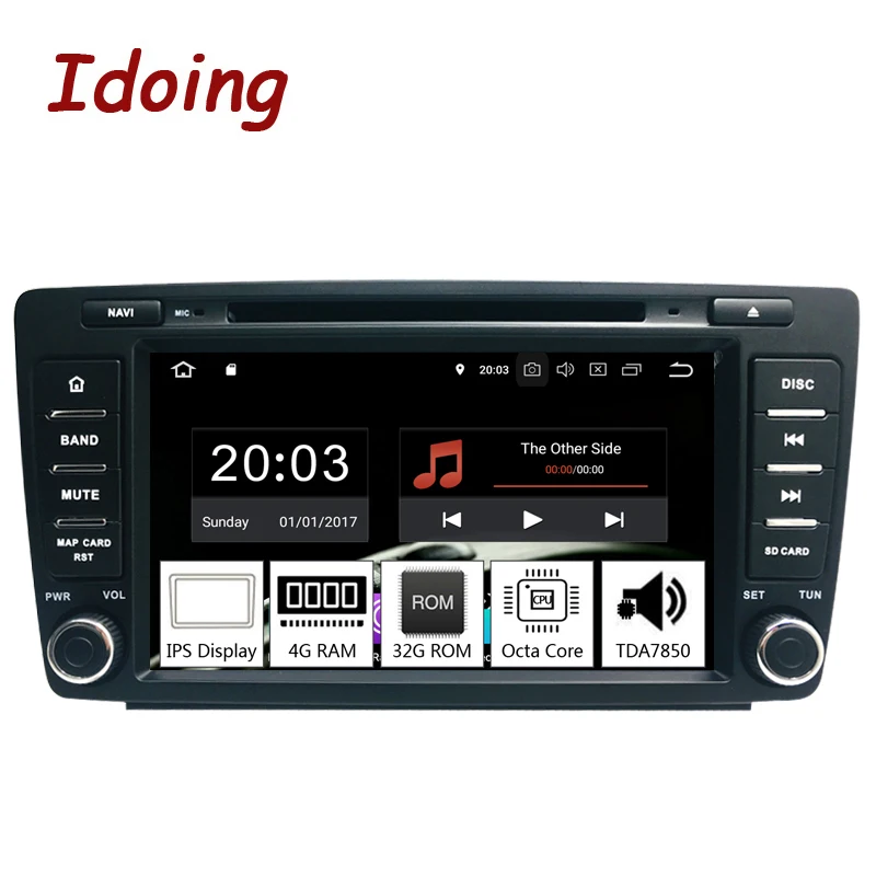 Idoing 8 &quot2Din автомобильный Android 9 0 радио плеер для Skoda Octavia 2 2009-2015 PX5 4G + 32G