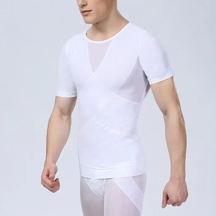 Мужское моделирующее белье Shaper компрессионная футболка с коротким рукавом Топ для лета SMN88
