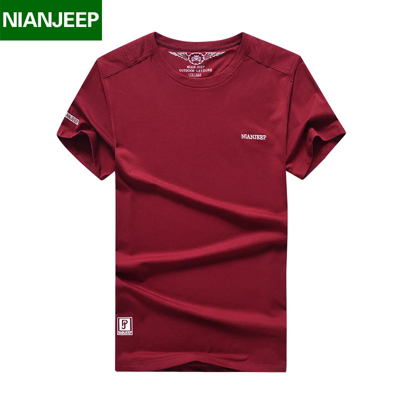 

NIANJEEP Brand Men Tops Tees 4XL Tshirt 2018 Summer Mens T-shirt Cotton Casual Slim Fit Funny Men Short-Sleeved Male T Shirts