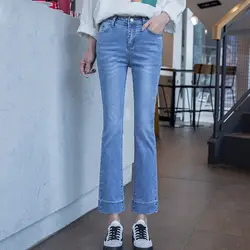2018 джинсовые женские комбинезоны с высокой талией джинсы женские комбинезоны стрейч джинсовые брюки женские рваные джемпер штаны Новые