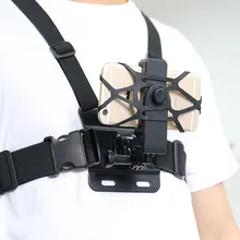Suporte de cinta de peito w/clipe de telefone/suporte para escalada/esqui/bicicleta rotação de 360 graus para iphone huawei samsung gopro acessórios