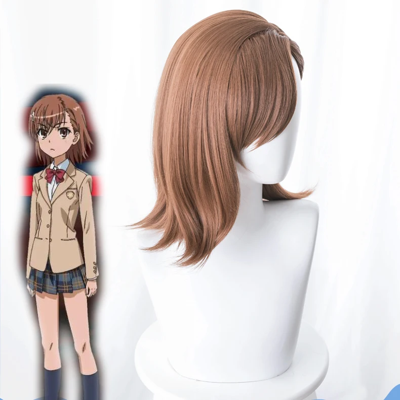 Парик для косплея Mikoto Misaka с определенным волшебным индексом III коричневые