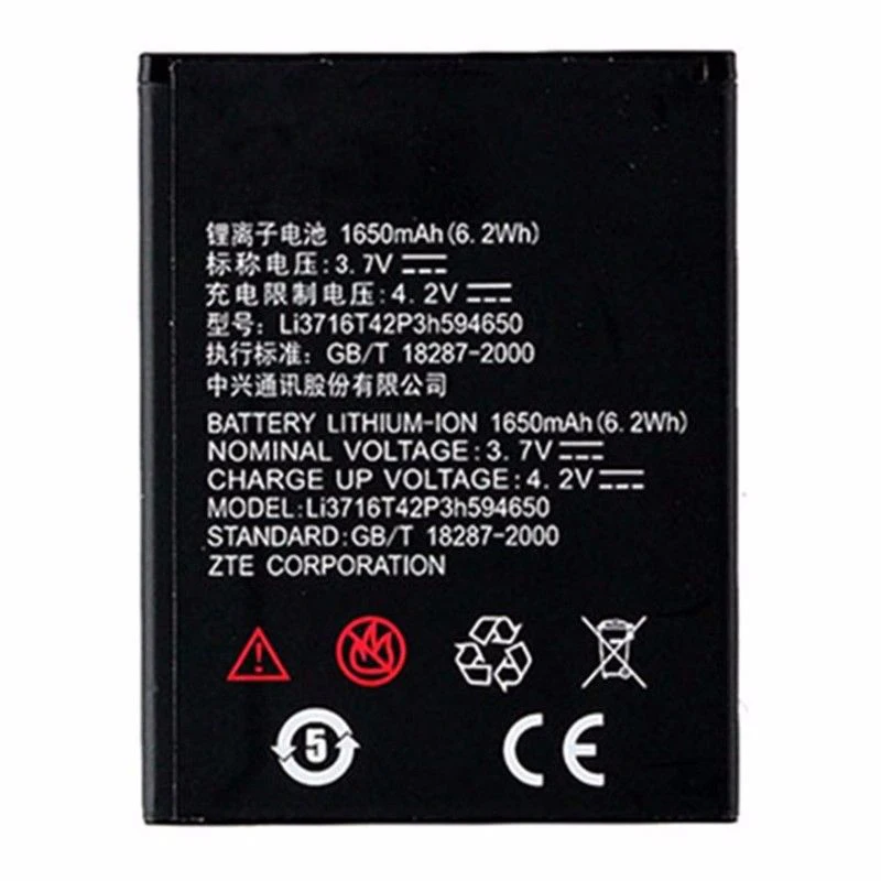 

Original Li3716T42P3h594650 phone battery For ZTE U970 U807 v807 N807 V930 U930 N970 V970 V889S V889M U795 1600mAh