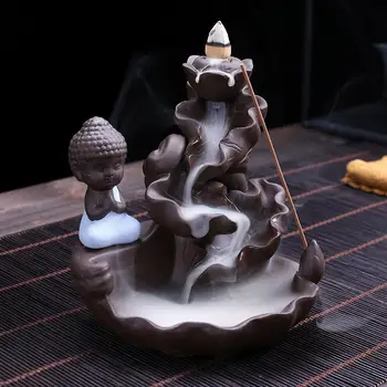 

Small Buddha Incense Burner Holder Home Decor Small Buddha Censer Backflow Incense Burner Home Office Teahouse Decorative Buddha