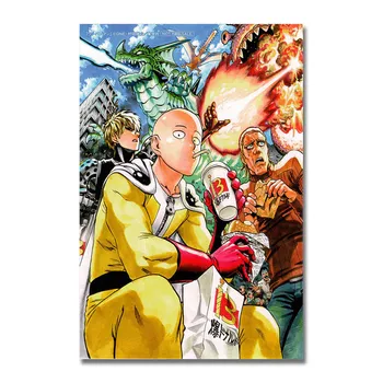 

Art Silk Or Canvas Print One Punch Man Saitama Genos Anime Poster 13x20 24x36 inch For Room Decor Decoration-006