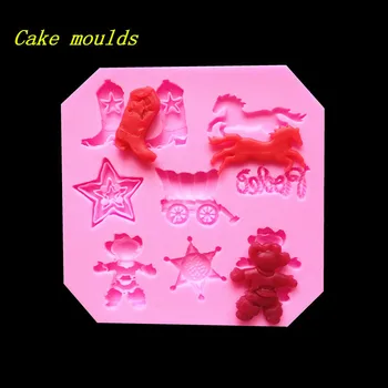 

Wholesale Silicone mold K316 Mini Circus caravan shape Decoration Fondant cake mold Baking cookie mold