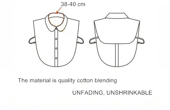 Взрослый воротник рубашки XL все матч черный белый хлопок смешивание поддельные воротник унисекс