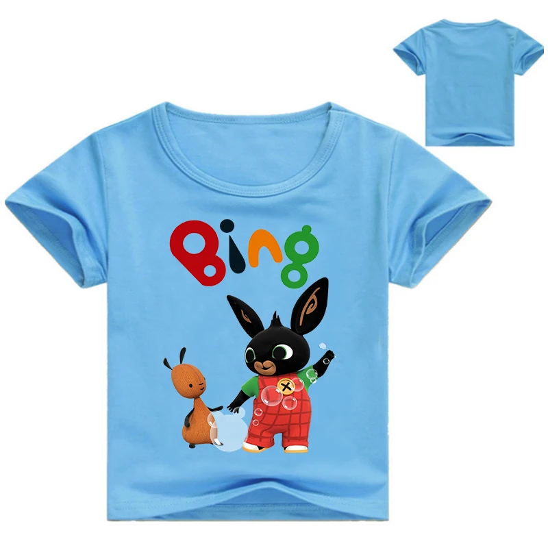 

Cartoon Bing Rabbit/Bunny Design Children's Funny T-Shirts Boys/Girls Cute Tops Tees Kids Summer Casual Clothes For Baby sde889