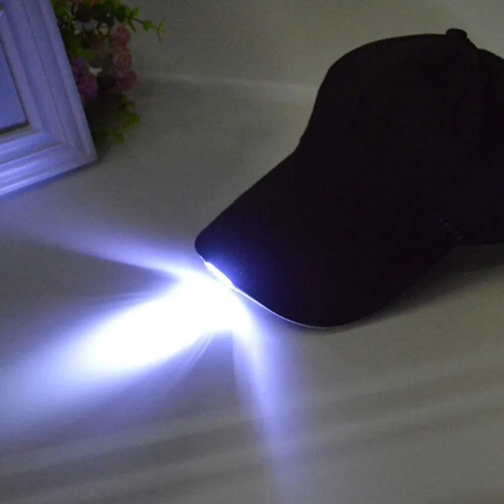 

1 piece Bright Glow Hat With Led Light in Dark Reading Fishing Jogging Light LED Sport Caps Hats with Torch for night Moving new