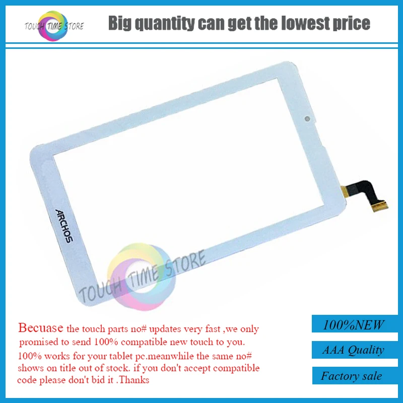 

White New touch screen For ARCHOS 70b Helium 4G Tablet Touch panel Digitizer Glass Sensor Replacement Free