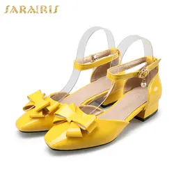 SARAIRIS/Новое поступление Большой размер 43 на Летняя распродажа сладкий лук Дата леди женская обувь не сужающийся к низу каблук сандалии для