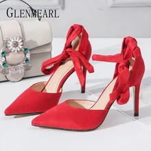 Women Wedding Shoes High Heels Brand Woman Pumps Lace Up Pointed Toe Sexy Female Party Shoes Heels Spring Autumn Plus Size Red Women Wedding Shoes High Heels Brand Woman Pumps Lace Up Pointed Toe Sexy Female Party Shoes Heels Spring Autumn Plus Size Red
