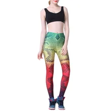 Сексуальные эластичные брюки 3D цифровая печать цветные весы узор женские Леггинсы 7 размеров одежда для фитнеса Оптом