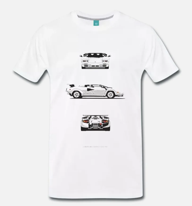 T-SHIRT MEME TRIBUTO LAMBORGHINI AUTO CAR ITALIA IDEA REGALO - COUNTACH 2
