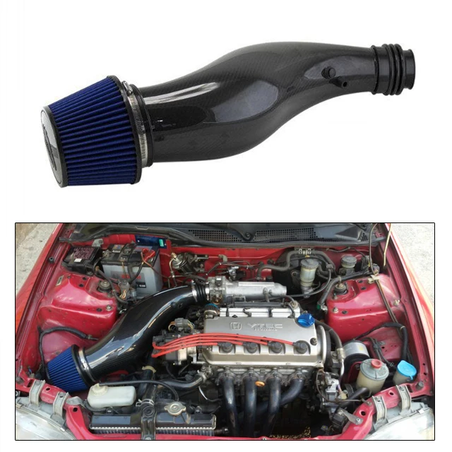 Real Carbon Fiber Air Intake Pipe for Honda Civic 92 00 EG EK with Air