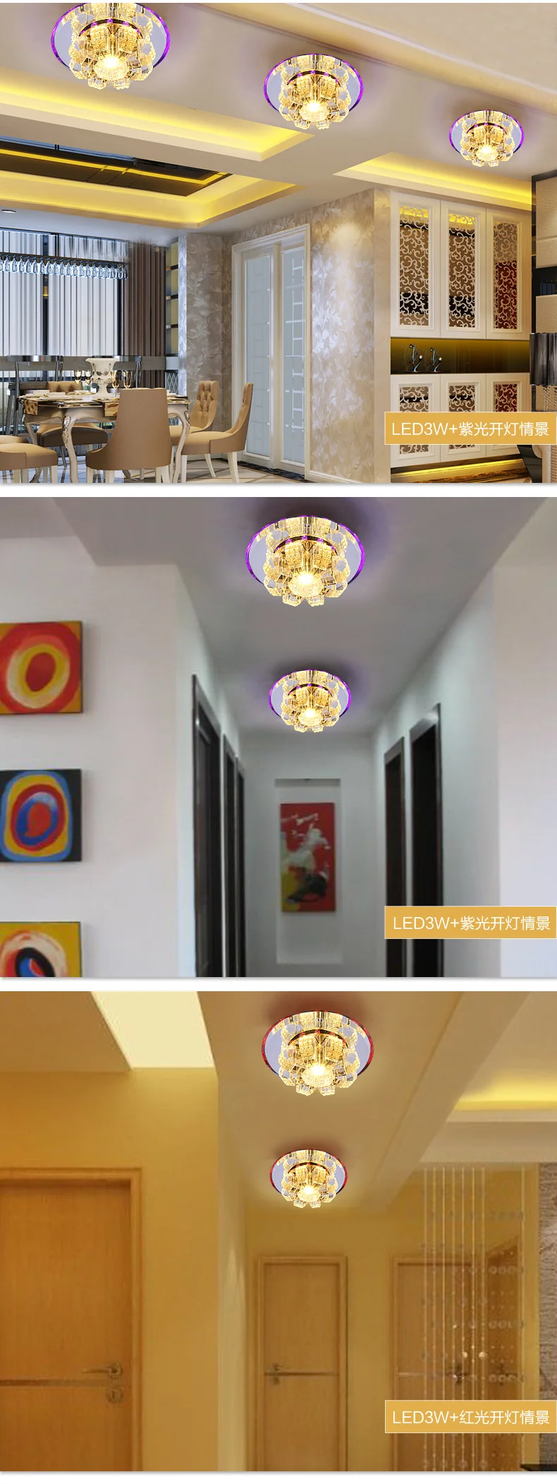 Lâmpada do Teto Luzes de Cristal Buraco Varanda Lâmpada Led Corredor 1 pc 4 High Quality Luzes e Iluminação