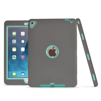 

Full protection Cases For iPad Pro 9.7 inch 2016 Case High-Impact Shockproof 3 Layers Soft Rubber Silicone+Hard Protective Cover