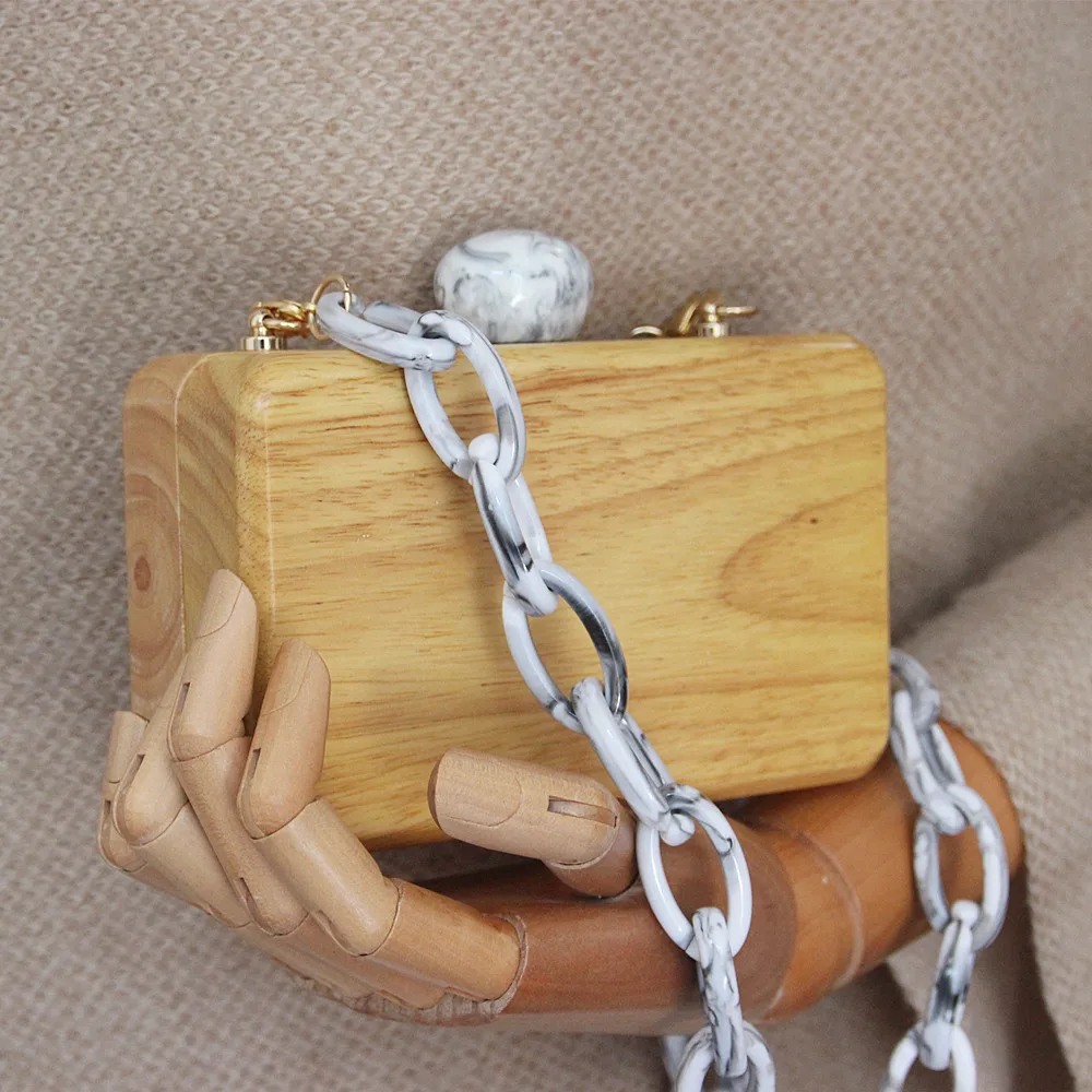 Brand Fashion New Women Luxury Evening Bag Ink Cute Round Clasp Wood Should bags Woman Lovely Solid Wooden Casual Chain Clutch Brand Fashion New Women Luxury Evening Bag Ink Cute Round Clasp Wood Should bags Woman Lovely Solid Wooden Casual Chain Clutch