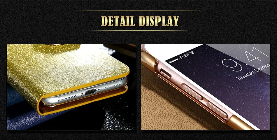FLOVEME Luxury Bling Diamond Glitter Flip Case for Apple iphone 6 6S 7 Plus 5.5 Leather Girl Bag Wallet Stand Rhinestone Cover (5)