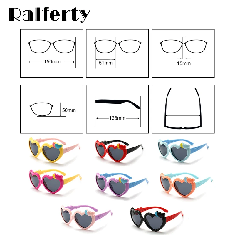 Ralferty 2018 солнцезащитные очки в форме сердца детские розовые для девочек UV400