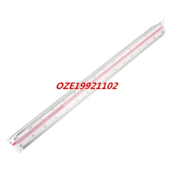 

1PCS 13.3" Long 1:20/25/50/75/100/125 Plastic Triangular Desian Scale Ruler