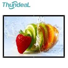 ThundeaL 100 inch 60in 16:9 Portable Projector Screen Plastic Projection Screen Matte White for Wall Mounted Home Theater Travel