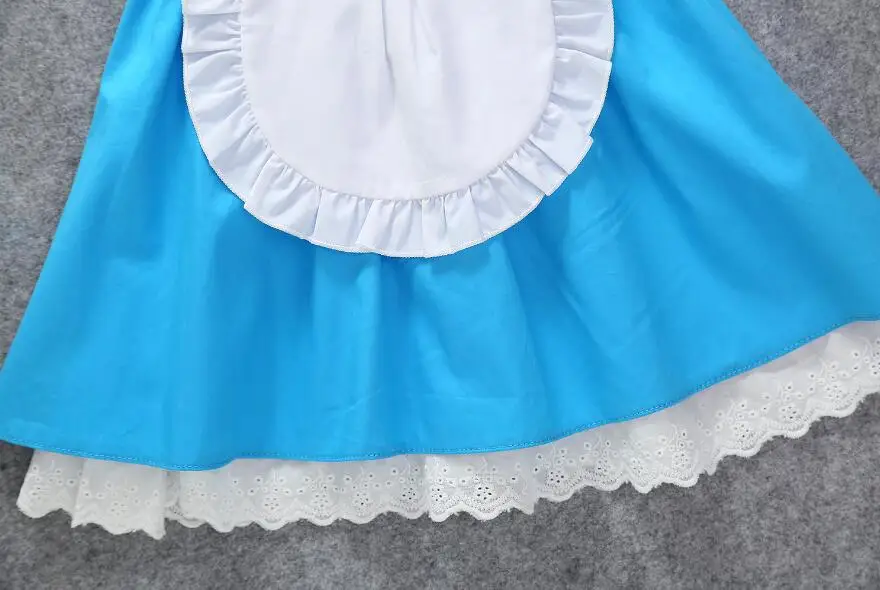 1-8 лет девочки принцесса костюм Алисы дети Золушка платье с рюшами рукав девочки фартук Лолита платье костюм-косплей горничной 2019