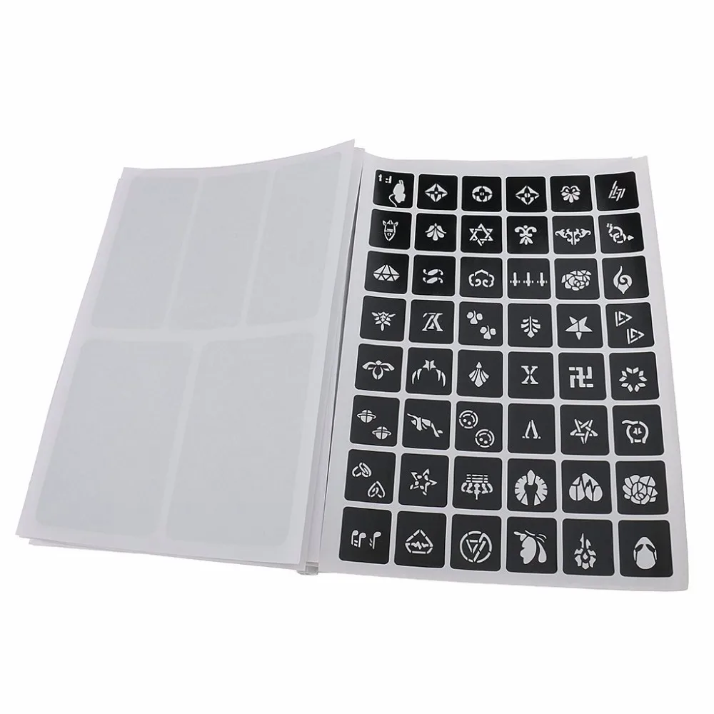 

300pcs Airbrush Temporary Tattoo Drawing Sticker Template, Spray Gun Flash Temporary Tattoo Template Tattoo Ink