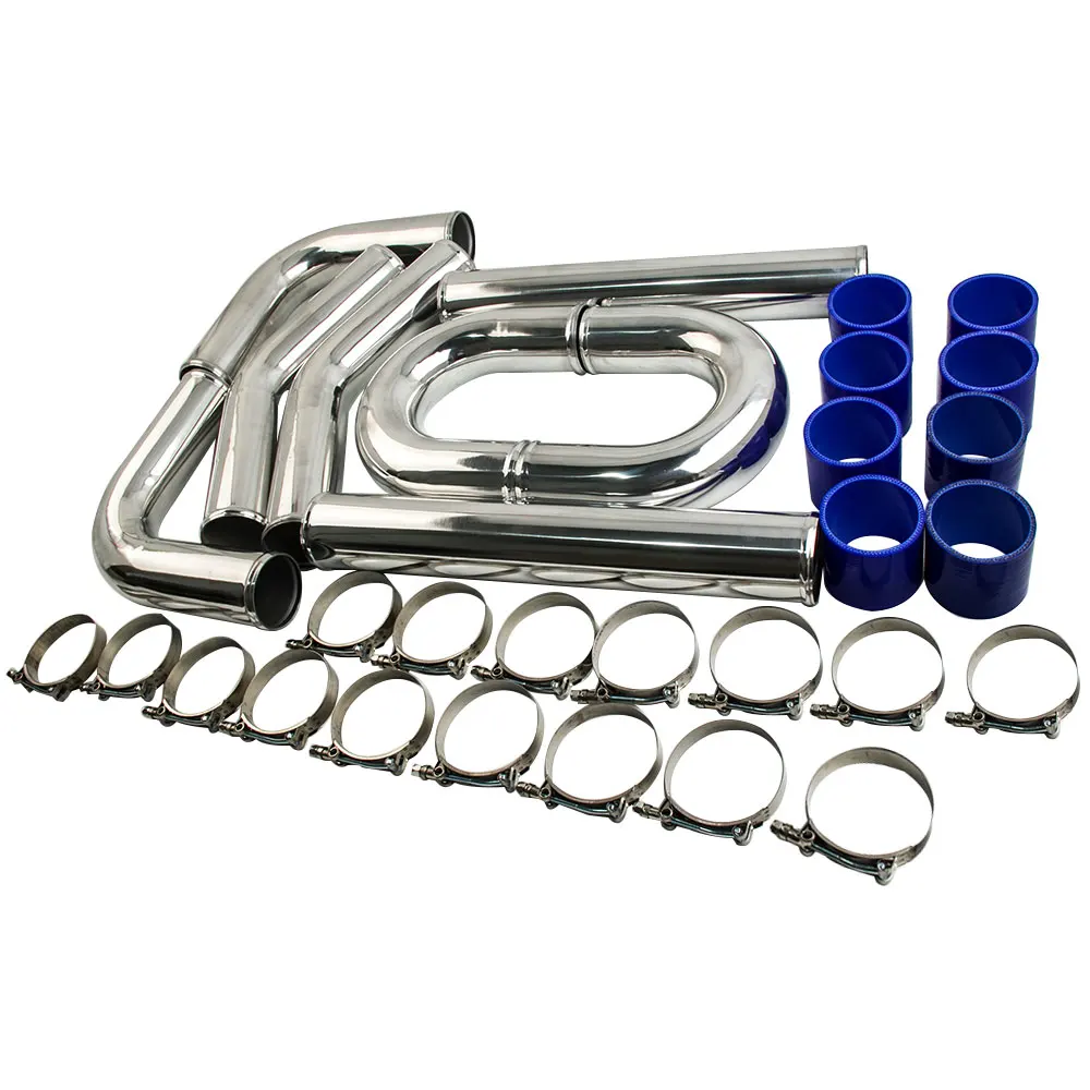 3 inch Intercooler Pipe Kit Universal Aluminum Piping 180 90 45 Degree